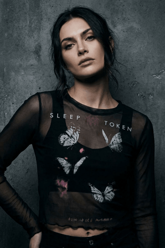 Sleep Token Butterflies Lady Mesh Crop Shirt - Bandshirts - Official Merchandise