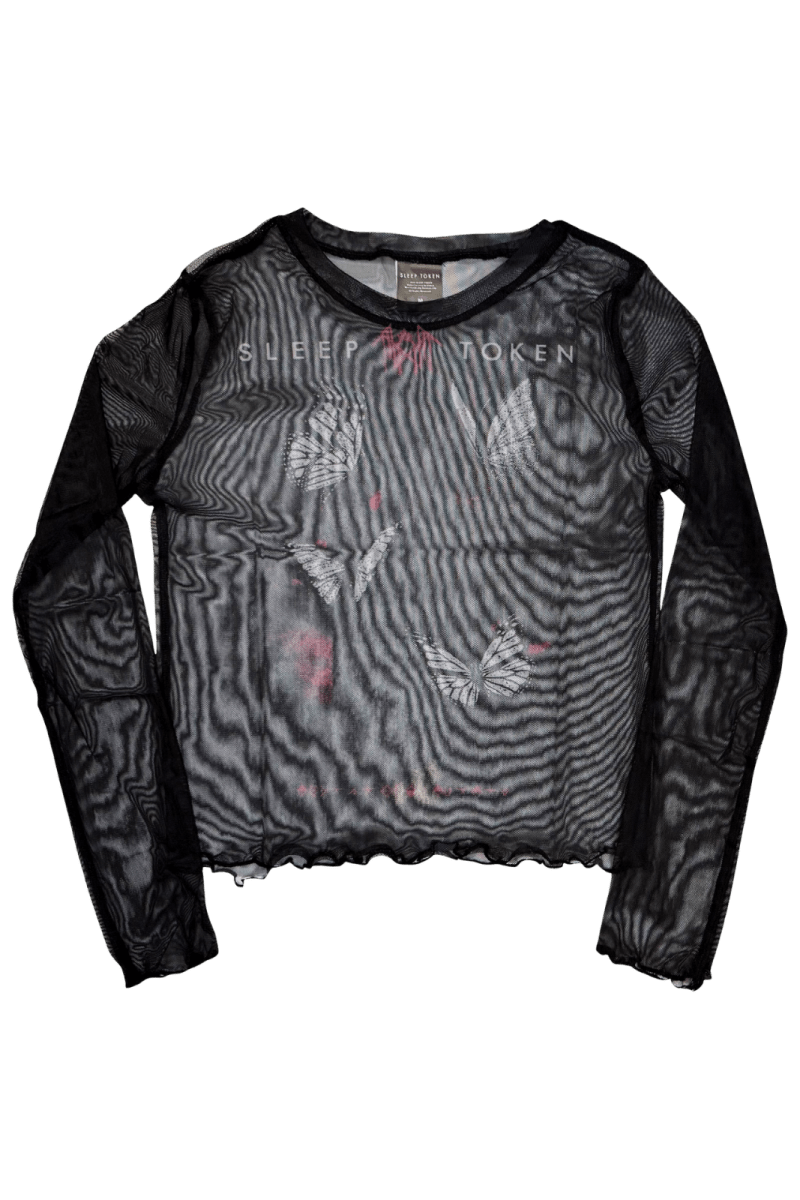Sleep Token Butterflies Lady Mesh Crop Shirt - Bandshirts - Official Merchandise