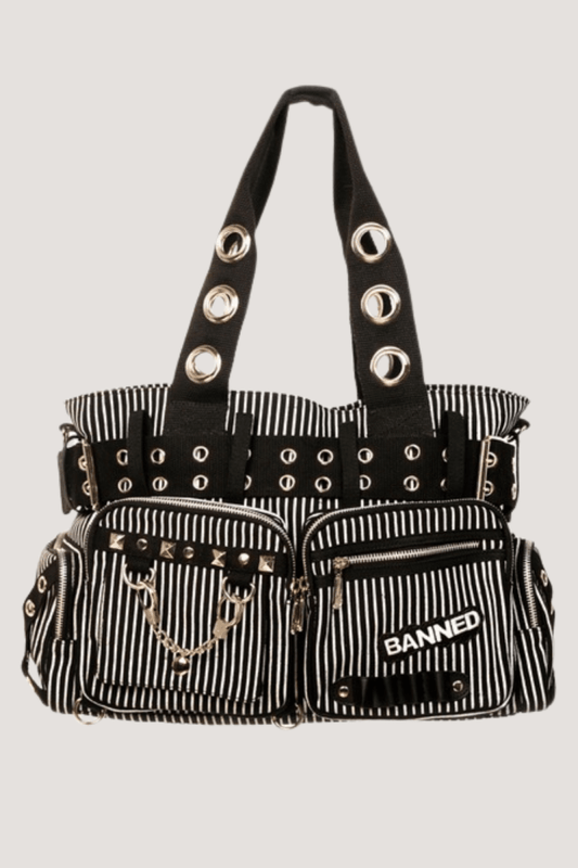 Sweet Revenge Striped Handbag - Bags - Banned