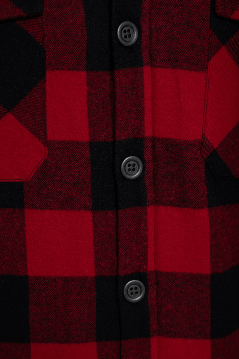 Teddy Lining Black & Red Plaid Shirt - Jackets - KING KEROSIN