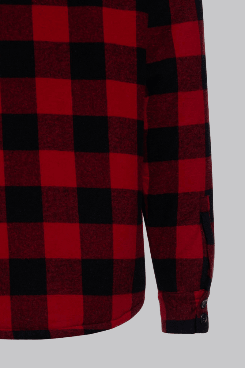 Teddy Lining Black & Red Plaid Shirt - Jackets - KING KEROSIN