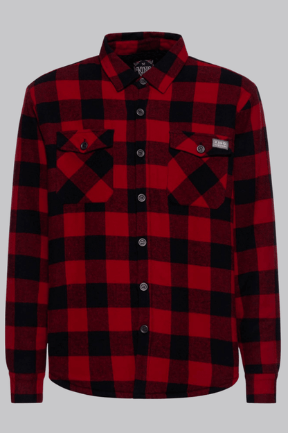 Teddy Lining Black & Red Plaid Shirt - Jackets - KING KEROSIN