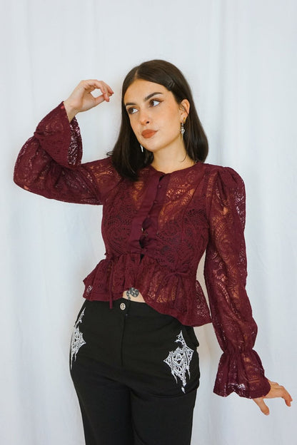 The Séance Blouse Burgundy - Tops - HOB