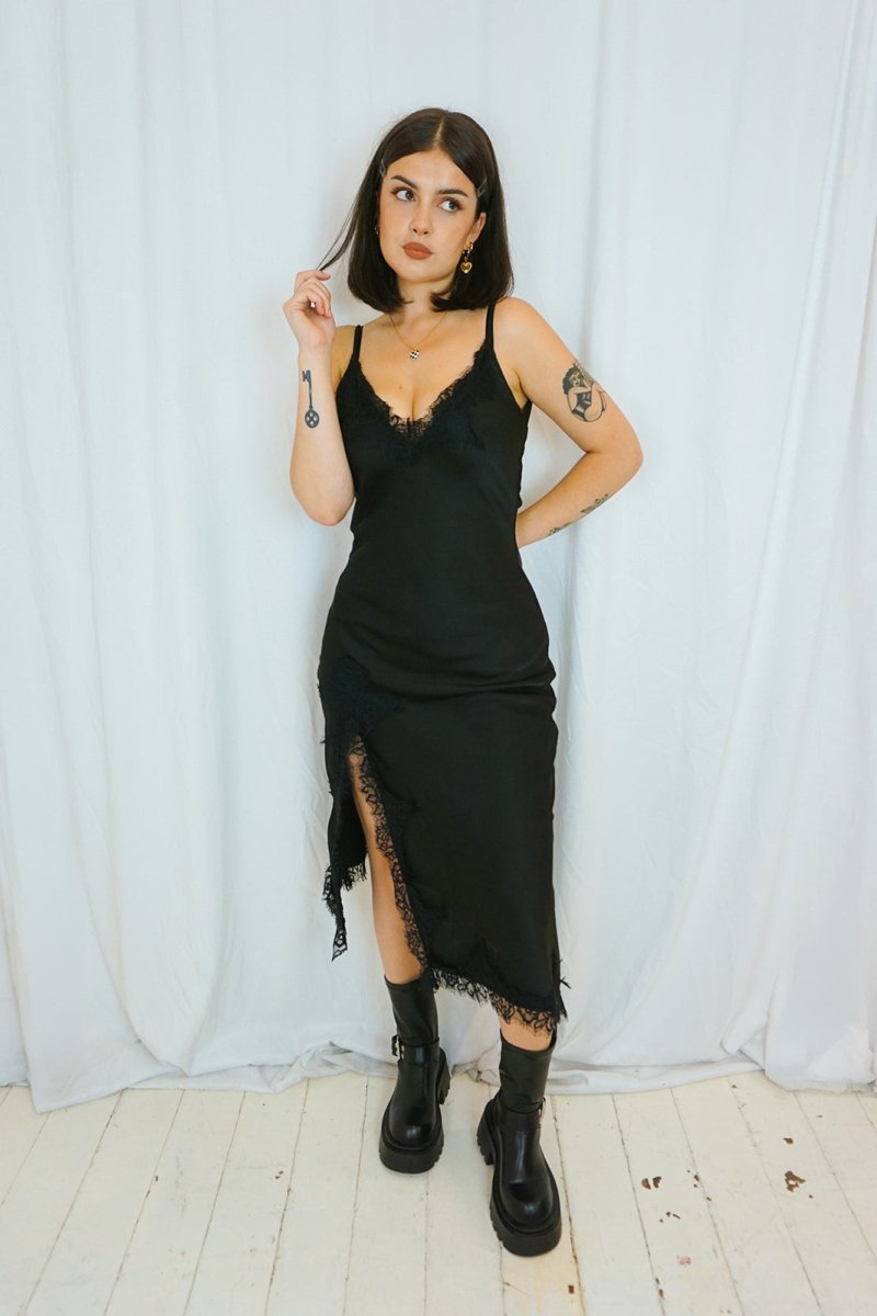 The Vesper Slip Dress Black - Dresses - HOB
