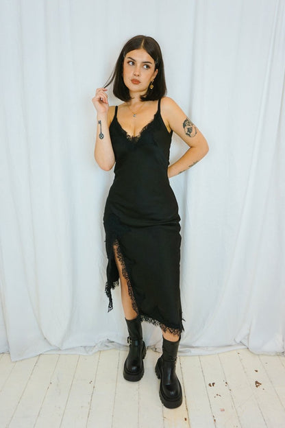 The Vesper Slip Dress Black - Dresses - HOB