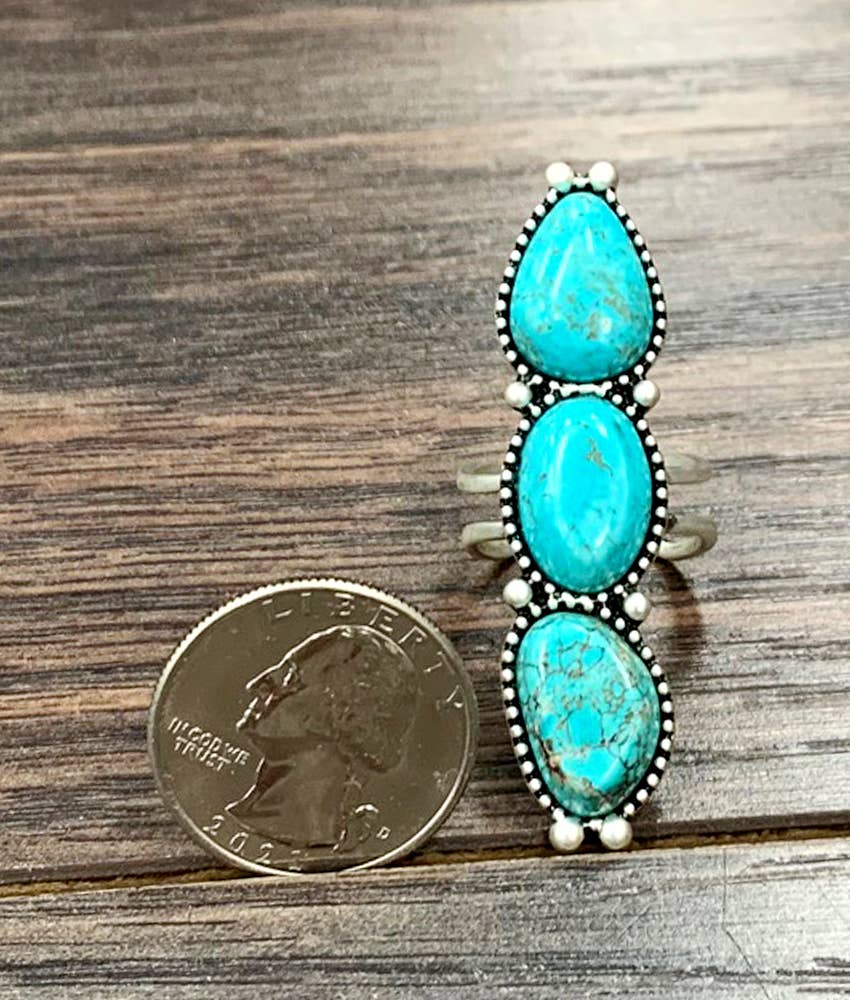 Triple Turquoise Ring - Jewellery - ISAC Trading Inc