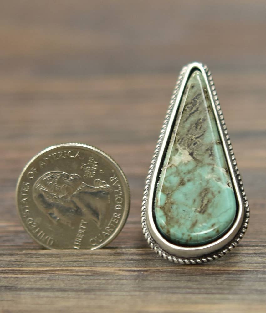 Turquoise Tear Ring - Jewellery - ISAC Trading Inc