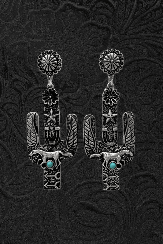 Western Cactus Earrings - Jewellery - Lunar Deer