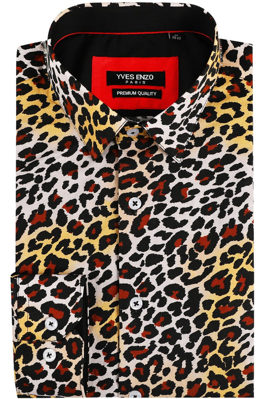 Leopard Print Men's Fancy Shirt