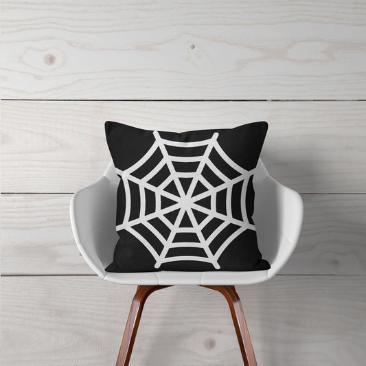 Black Spider Web Pillow Cover