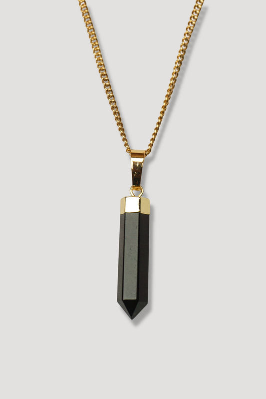 Crystal Quartz Necklace Black