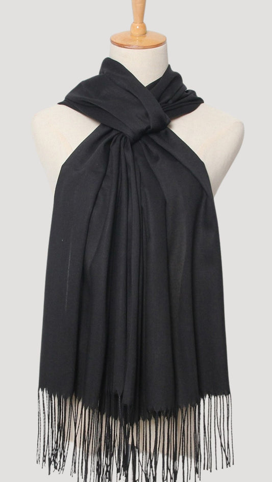 Black cashmere scarf
