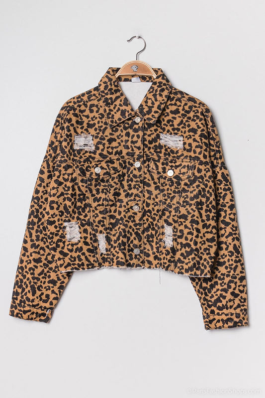 Ripped Leopard jacket