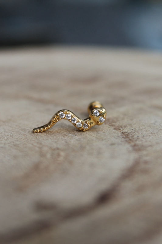 Golden snake earring