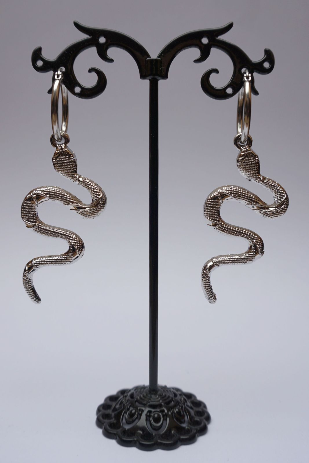 Serpent snake earrings small hoops