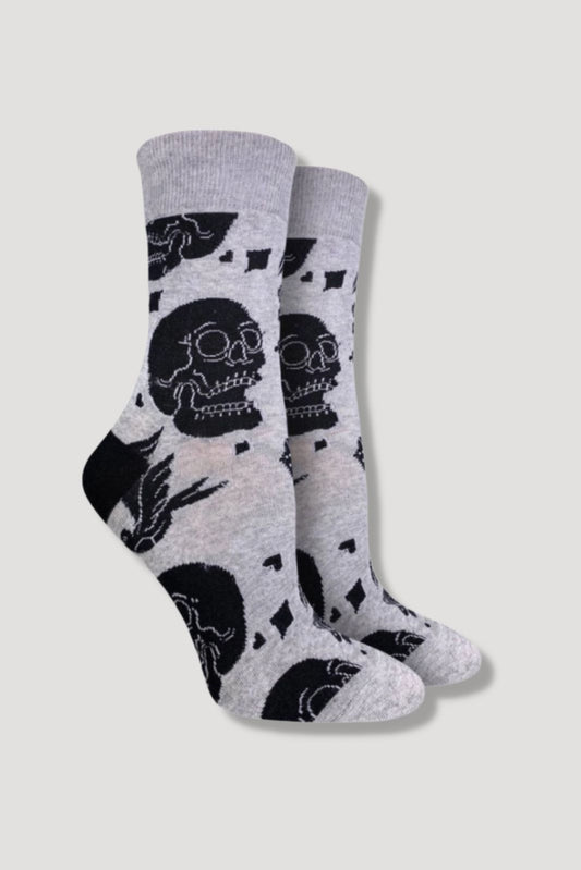Skull socks black and grey